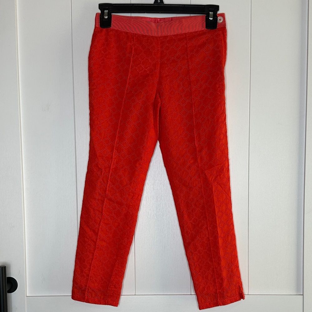 Vibrant Orange Red Cropped Pants Girls Size 10